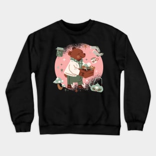 bear surrounded by autumn elements Crewneck Sweatshirt